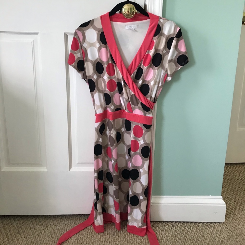 New York & Company Small Stretch Polka Dot Dress